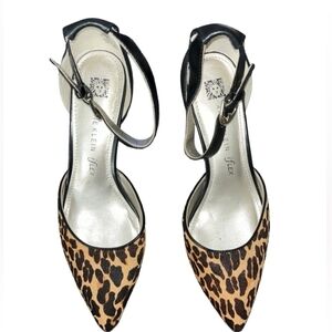NWOT Ann Klein Black and Tan Leopard Heels